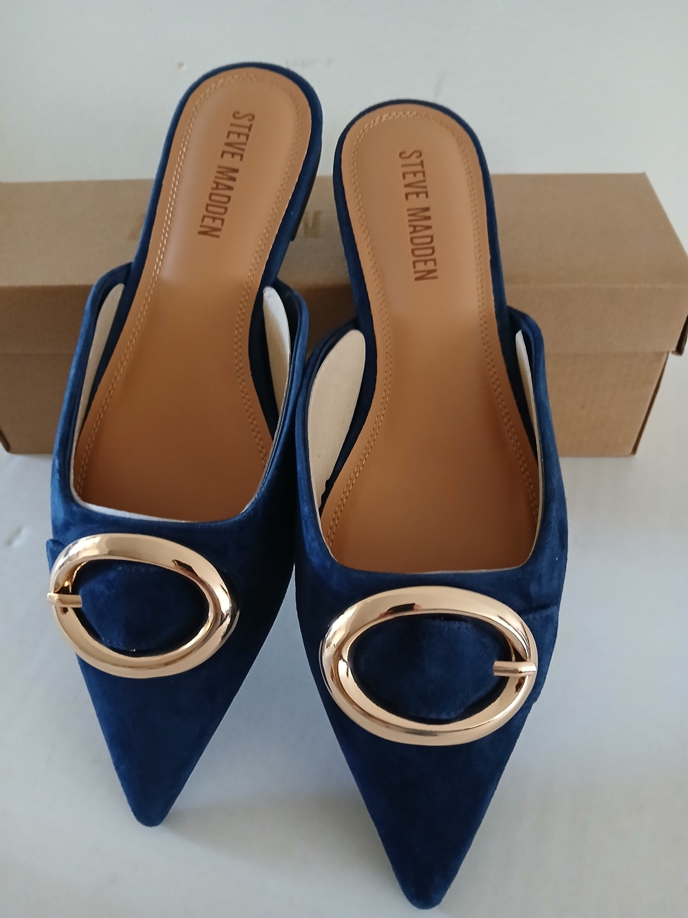 Steve Madden Ira Navy Pointed Toe Casual New Sizes 6 & 9.5 Comfortable $35
